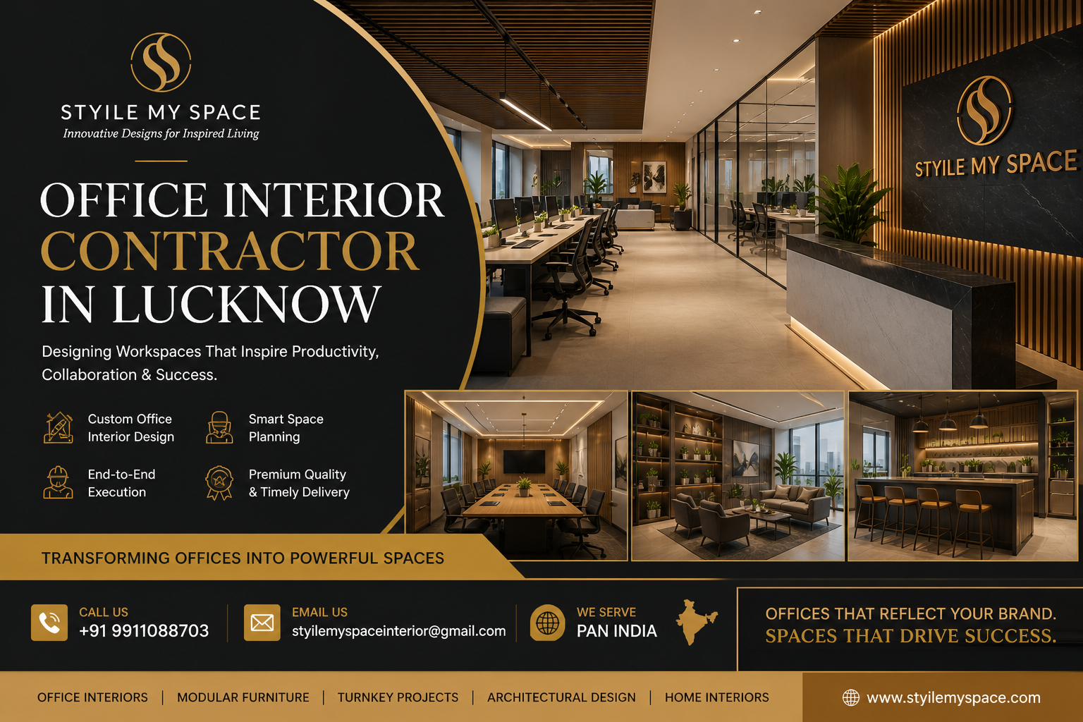 office interior contractor in lucknow - visit styile my space